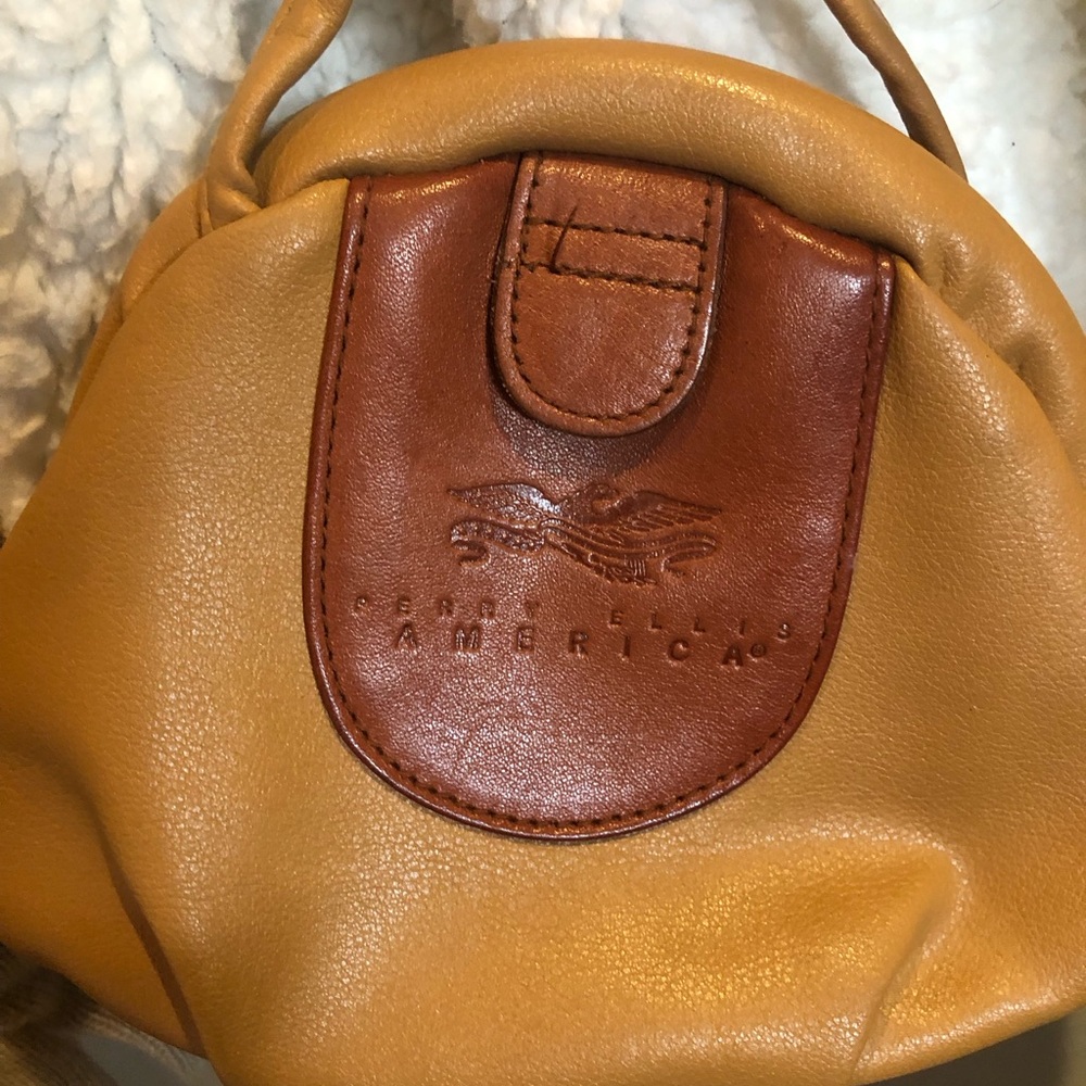 Perry Ellis Carmel color leather crossbody